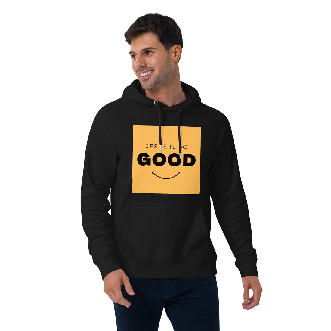 Jesus Is Good Unisex eco raglan hoodie